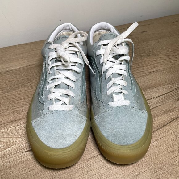 Men's Size 9.5 Pale Blue Suede Old Skool Vans - Picture 3 of 12